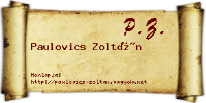 Paulovics Zoltán névjegykártya