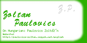 zoltan paulovics business card